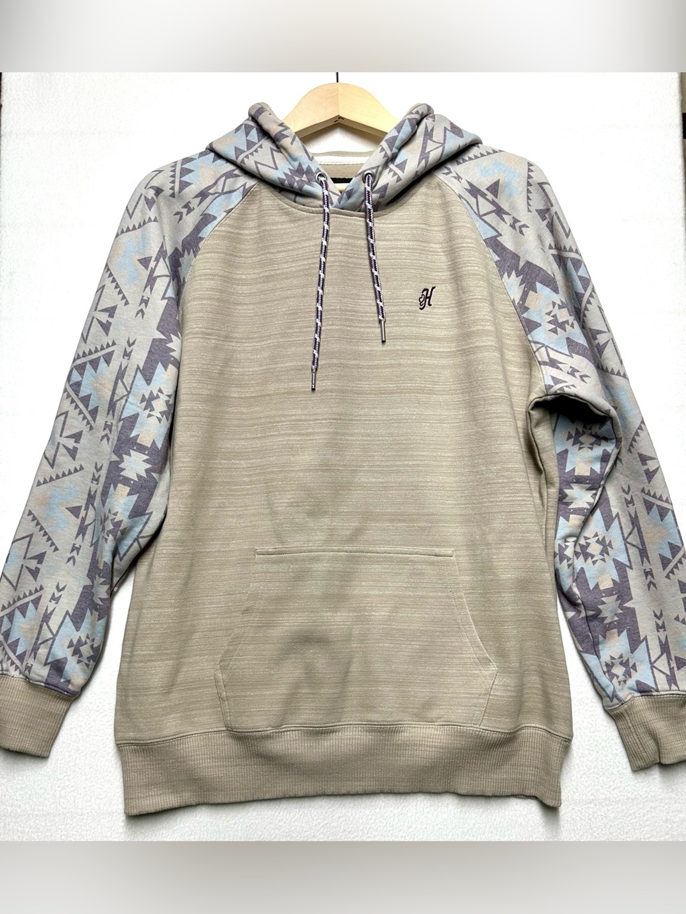Hooey Men’s Large Aztec Southwestern Purple Blue Gray Pullover Hoodie